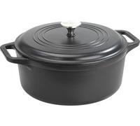 Victoria 36355 Fourneau à induction en fonte émaillée 27cm Casserole à pain 5,7L, sans PTFE Noir