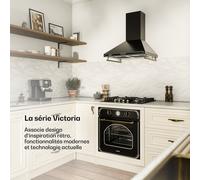 Victoria 4 Zones cuisinière à gaz 4 feux vitrocéramique noire