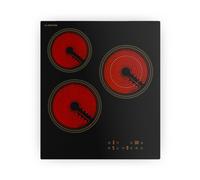 Victoria 45cm Plaque Vitrocéramique 3 Feux Noir