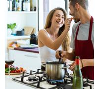 Victoria 5 Table de cuisson à gaz 5 feux brûleur Sabaf vitrocéramique look rétro