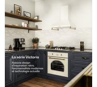 Victoria 4 Zones cuisinière à gaz 4 feux vitrocéramique ivoire