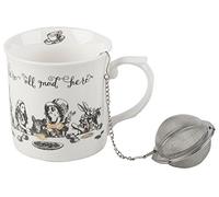 Victoria and Albert Alice au pays des merveilles Ensemble tasse à thé en porcelaine avec infuseur en acier inoxydable 300 ml