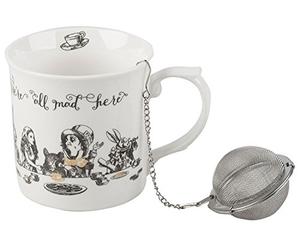 Victoria and Albert Alice au pays des merveilles Ensemble tasse à thé en porcelaine avec infuseur en acier inoxydable 300 ml