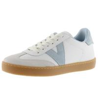 Victoria Basket Basse Berlin Ciclista Effet Cuir & Pièces Croûte De Cuir & Intérieur en Contraste 1126206 pour Femme Celeste 36