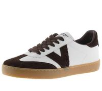 Victoria Basket Basse Berlin Ciclista Effet Cuir & Pièces en Croûte De Cuir en Contraste & Lacets Assortis 1126207 pour Femme Chocolate 39