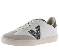 Victoria Basket Basse Berlin Ciclista Effet Cuir Pompée & Logo Pailleté & Bout en Croûte De Cuir 1126198 pour Femme Hielo 36