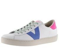 Victoria Basket Basse Berlin Cuir & Pièces Fluo & Lacets Colorés en Contraste 1126171 pour Femme CHICLE 36