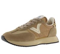 Victoria Basket Basse Cosmos Nylon Métallisé & Pièces en Croûte De Cuir en Contraste & Semelle Crantée 1134111 pour Femme Camel 38