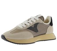Victoria Basket Basse Cosmos Nylon Métallisé & Pièces en Croûte De Cuir en Contraste & Semelle Crantée 1134111 pour Femme Beige 39