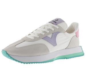 Victoria Basket Basse Cosmos Nylon & Pièces Colorées & en Croûte De Cuir & Semelle Crantée 1134106 pour Femme Gris 37