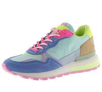 Victoria Basket Basse Luna Nylon & Pièces Multicolores en Croûte De Cuir & Semelle Crantée 1156110 pour Femme Azul 37