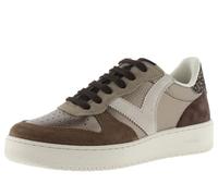 Victoria Basket Basse Madrid Effet Cuir Métallisé & Pièces en Croûte De Cuir & Arrière Pailletée 1258257 pour Femme Platino 39