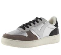 Victoria Basket Basse Madrid Effet Cuir Métallisé & Pièces en Croûte De Cuir & Arrière Pailletée 1258257 pour Femme Plata 37