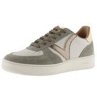 Victoria Basket Basse Madrid Effet Cuir & Pièces en Croûte De Cuir & Métallisées en Contraste 1258222 pour Femme Kaki 37