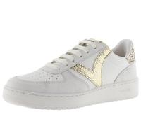 Victoria Basket Basse Madrid Effet Cuir & Pièces Métallisées & Effet Craquelé 1258233 pour Femme Platino 37