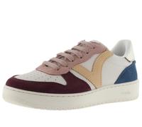 Victoria Basket Basse Madrid Effet Cuir & Pièces Multicolores Croûte De Cuir & Arrière Métallisée 1258240 pour Femme Burdeos 36