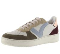 Victoria Basket Basse Madrid Effet Cuir & Pièces Multicolores Croûte De Cuir & Arrière Métallisée 1258240 pour Femme Kaki 38