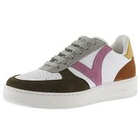 Victoria Basket Basse Madrid Effet Cuir & Pièces Multicolores Croûte De Cuir en Contraste 1258228 pour Femme Kaki 37
