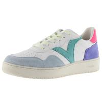 Victoria Basket Basse Madrid Effet Cuir & Pièces Multicolores en Croûte De Cuir 1258269 pour Femme Azul 38