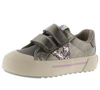 Victoria Basket Basse Tribu Effet Cuir Métallisé & Scratch & Logo Pailleté 1065199 pour Filles Antracita 24