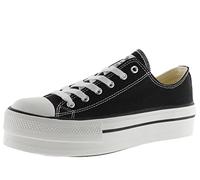 Victoria Basket Basse Tribu Toile & Double Plateforme 1061100 pour Femme Negro 37