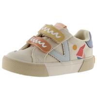 Calzados Victoria – Basket basse Tribu – Toile imprimée multicolore – Scratchs beige 30