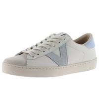 Victoria Basket Basse Unisexe Berlin Cuir & Pièces en Contraste & Bout en Croûte De Cuir 1126142 pour Adulte Celeste 40