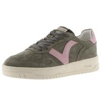 Victoria Basket Basse Unisexe Seul Croûte De Cuir & Pièces en Contraste & Lacets Assortis 1257127 pour Adulte Kaki 40