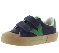 Victoria Basket Basse Unisexe Tribu Croûte De Cuir & Pièces Colorées en Contraste & Scracth 1355100 pour Enfants Marino 29