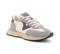 Baskets talon compensé bas Victoria rouge - Femme - Cuir - Blanc - Lacets 37