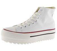 Victoria Baskets Montantes Tribu Toile & Logo Rétro & Semelle Double Crantée 1061121 pour Femme Blanco 38