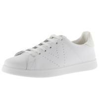 Victoria Basket basse Tenis Cuir 1125104 Arrière pailleté Logo perforé Femme Blanc 38