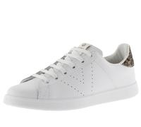Victoria Baskets Tenis Cuir & Partie Arrière Pailletée & Logo Perforé 1125104 pour Femme Taupe 35