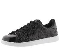 Victoria Basket Basse Tenis Paillettes & Détails Métallisés & Lacets Assortis 112558 pour Femme Negro 39