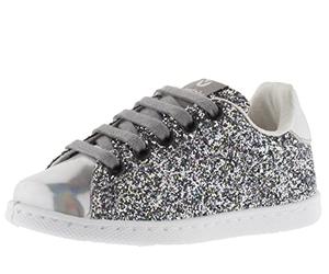 Victoria Baskets Tenis Paillettes & Pièces Métallisées & Lacets Assortis 112558 pour Filles Plata 30