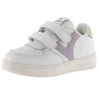 Victoria Baskets Tiempo 1124103 | Effet Cuir Blanc Monochrome & Bandes Auto-Agrippantes pour Enfant Unisexe
