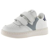 Victoria Baskets Tiempo 1124103 | Effet Cuir Blanc Monochrome & Bandes Auto-Agrippantes pour Enfant Unisexe