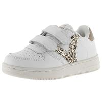 Victoria Baskets Tiempo Effet Cuir & Pièces Imprimé Animal & Métal & Bandes Auto-Agrippantes 1124106 pour Filles Platino 29