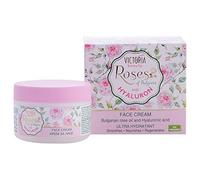 Victoria Beauty - Crème à l'acide hyaluronique contre les rides et les cernes, crème raffermissante pour le visage, crème anti-âge à l'huile de rose et à l'acide hyaluronique pour homme et femme (1 x