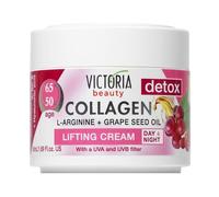 Victoria Beauty Crème au collagène, crème raffermissante pour le visage à l'huile de pépins de raisin, niacinamide, L-arginine, crème pour les yeux contre les rides, les