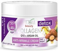 Victoria Beauty - Crème visage au collagène avec Q10 et huile d'argan 40 - 55 ans 50 ml