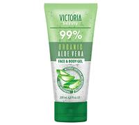 Victoria Beauty - Gel d'aloe vera 99 % organique, crème hydratante pour le visage et le corps, soin naturel après soleil (1 x 200 ml)