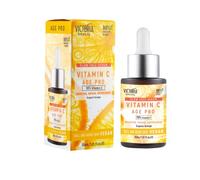Victoria Beauty Sérum 10 % de vitamine C hautement dosé, sérum pour le visage brillant pour une peau éclatante avec effet anti-âge, végétalien, soin du visage très efficace, 30 ml
