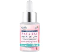 Victoria Beauty AHA BHA Sérum exfoliant à l'acide salicylique, sérum facial anti-boutons pour peaux impures et grasses, végétalien, effet exfoliant, soin du visage très efficace, 30 ml