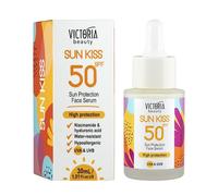 Victoria Beauty - Sérum solaire pour le visage SPF 50, sérum de protection solaire avec acide hyaluronique et niacinamide, sérum visage SPF 50, UVA et UVB, avec protection à large spectre, imperméable