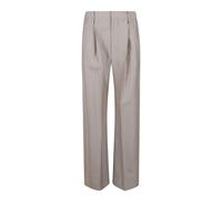 Victoria Beckham - Pantalon Large Plissé - Femme - Pantalons - Gris - Taille: 36 FR