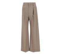 Victoria Beckham - Pleated Waist Trouser - Femme - Pantalons - Brun - Taille: 38 FR