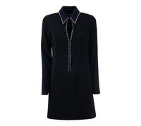 Victoria Beckham - Robe Shift Noire à Ouverture Frontale - Femme - Robes - Noir - Taille: 34 FR
