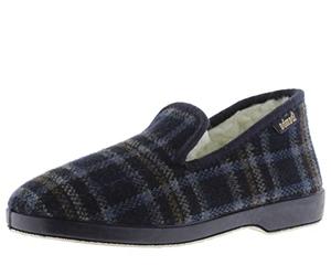 Victoria Chaussons Fermés Wamba Confortable 202001 | Carreaux & Doublure Effet Mouton & Semelle Assortie pour Homme