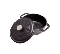 Victoria Cocotte Fonte Assaisonnée 25cm/ 3,8L, Dutch Oven, Cast Iron Four Hollandais Sasoned sans Toxicité sans PTFE, Convient pour Barbecue, Four, Induction, Gaz